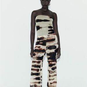 strapless tie dye print bodysuit